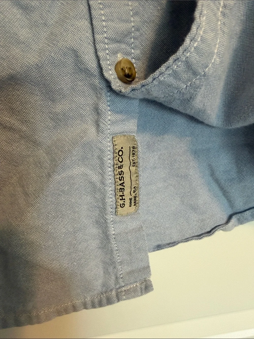 Bass Light Blue Casual Button-Down Oxford Shirt - Picture 6 of 6